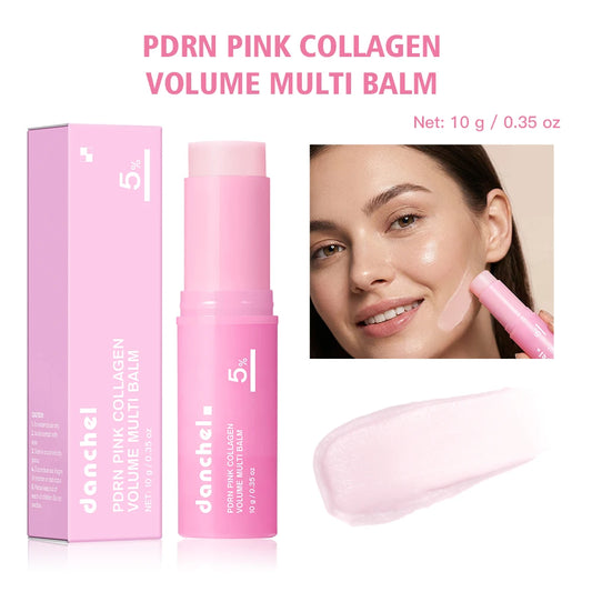 PDRN Pink Collagen Balm Stick Firming Deep Hydration Moisturization Collagen Radiant Portable Stick Plump Eye Neck Lines