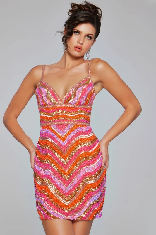 Jovani 39903 Fitted Short Homecoming Beaded Cocktail Dress