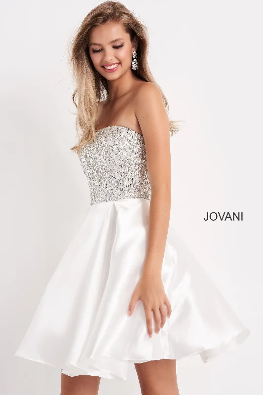 Jovani K00722 Prom Short Pleated Sequin Homecoming Girls Dresses