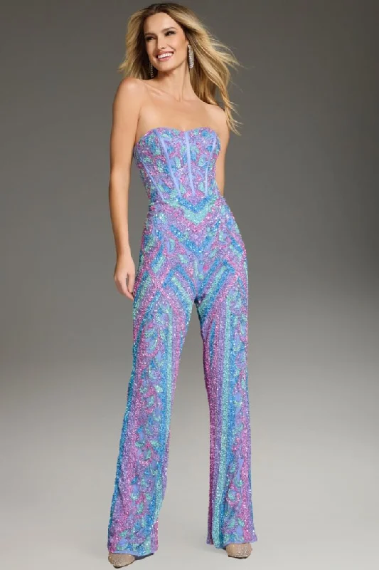 Jovani 42597 Long Sequin Bodice Formal Jumpsuit