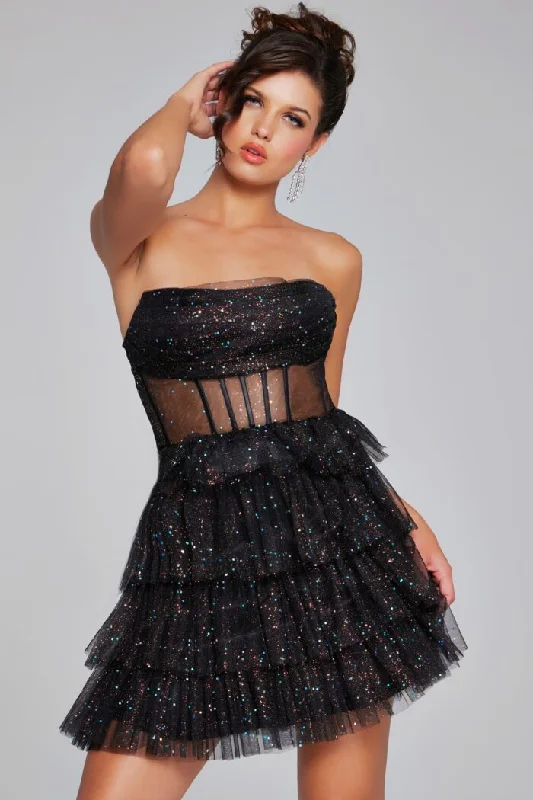 Jovani 39666 Homecoming Short Sequin Corset Cocktail Dress