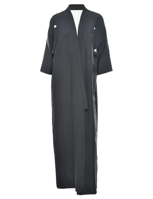 Black Full Length Kimono - L