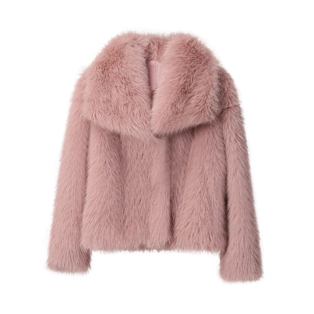 pink fur coat