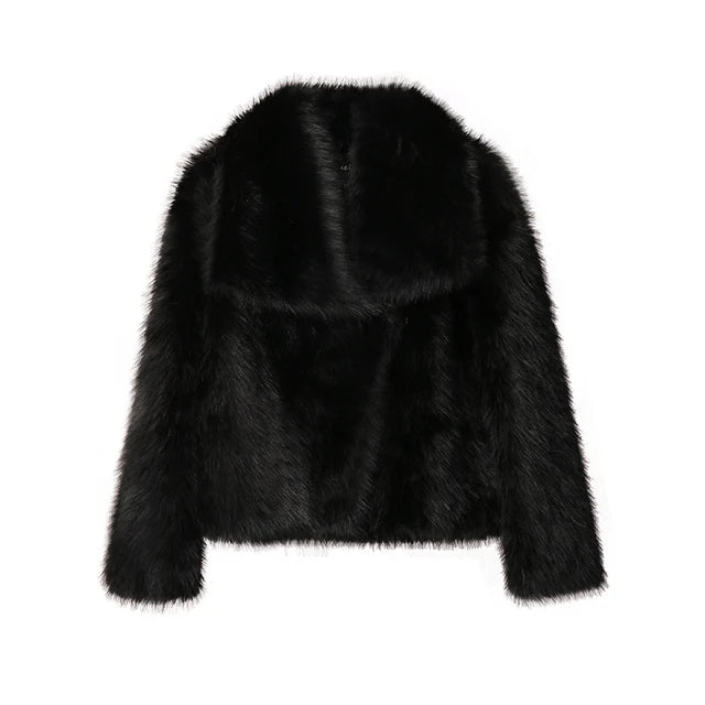 black fur coat