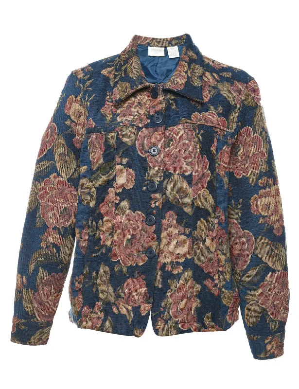 Floral Pattern Multi-Colour Tapestry Jacket - M