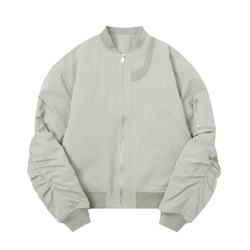 Simple Solid Color Baseball Collar Jacket