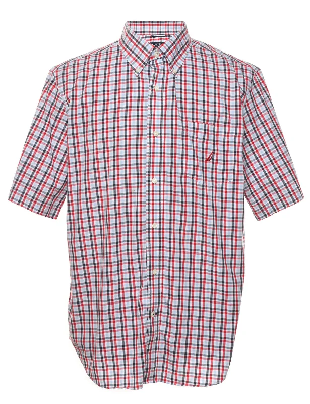 Nautica Short Sleeve Checked Shirt - L