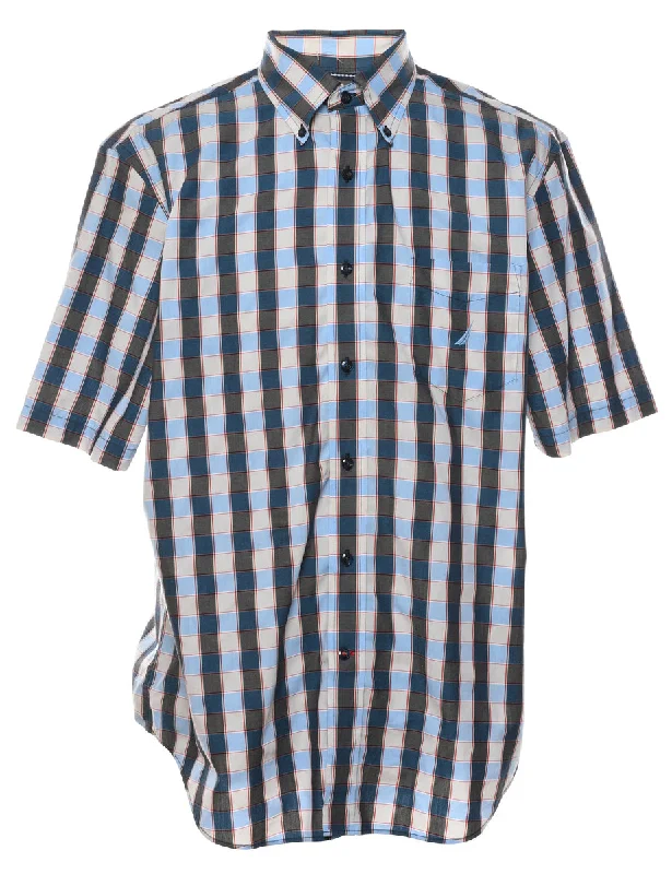 Nautica Short Sleeve Checked Shirt - L