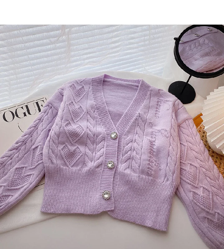 Korean version sweet temperament V-Neck long sleeve sweater  5850