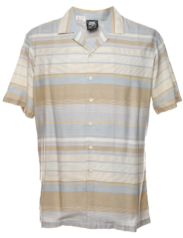 Striped Short Sleeved Shirt - L