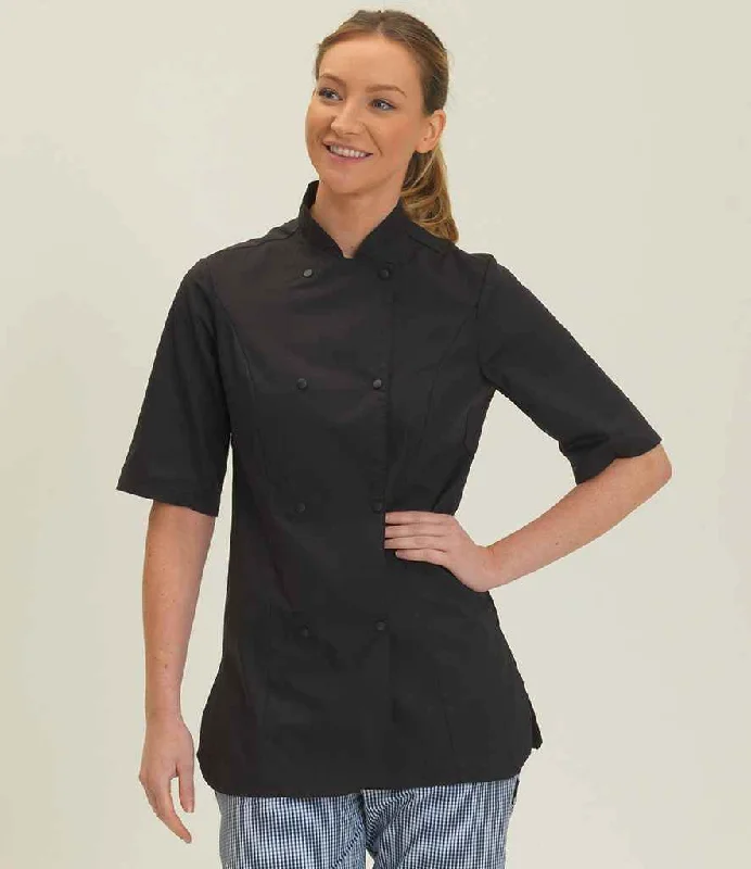 Dennys Ladies Short Sleeve Premium Chef's Jacket | Black