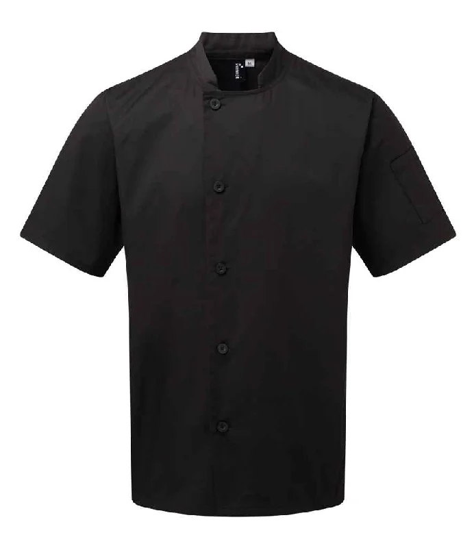 Premier Essential Short Sleeve Chef's Jacket | Black