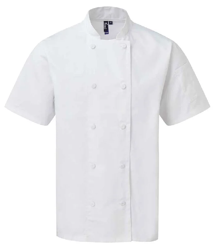 Premier Coolchecker® Short Sleeve Chef's Jacket | White