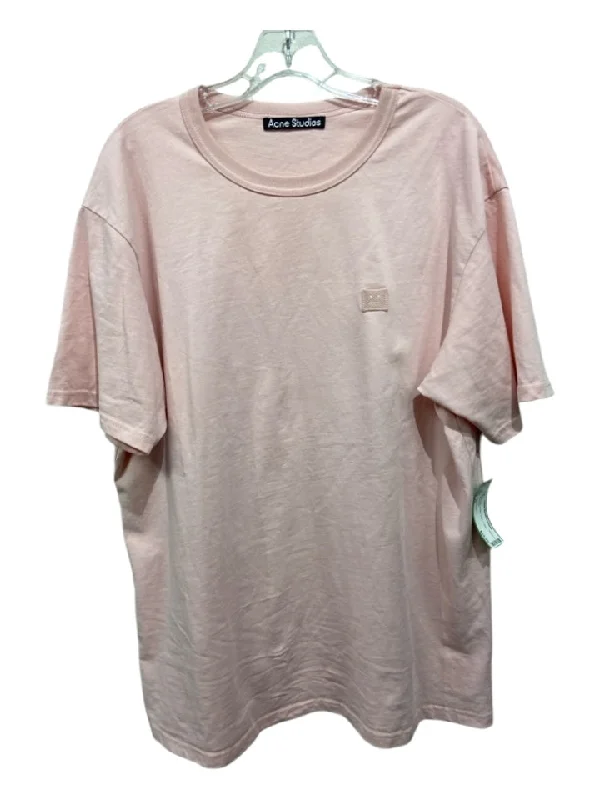 Acne Studio Size XL Light Pink Cotton Logo T Shirt Top