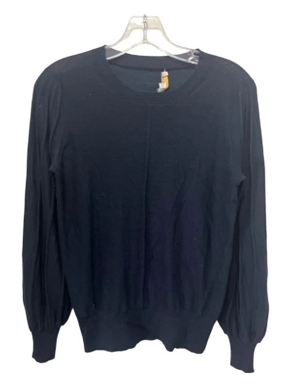 Ann Mashburn Size S Navy Blue Cashmere Thin Knit Crew Neck Top