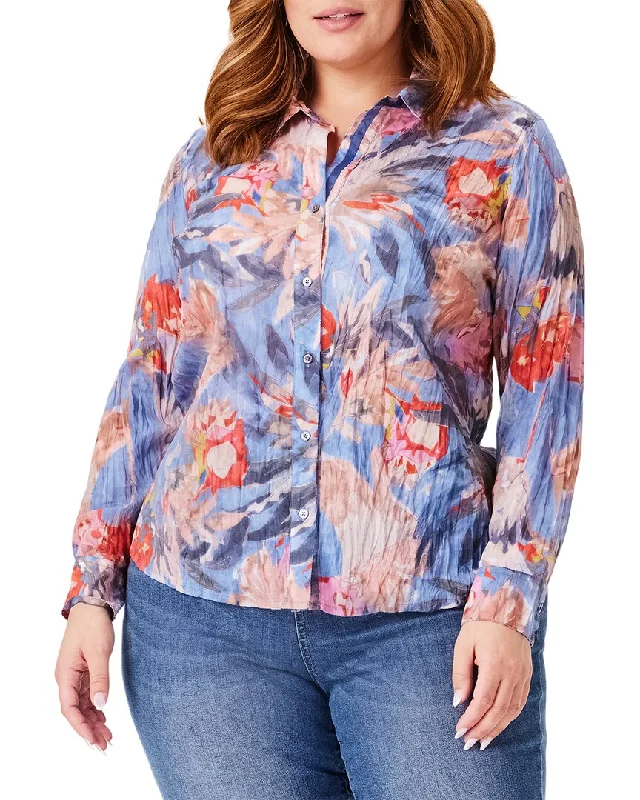 Nic+Zoe Plus Dreamscape Crinkle Shirt