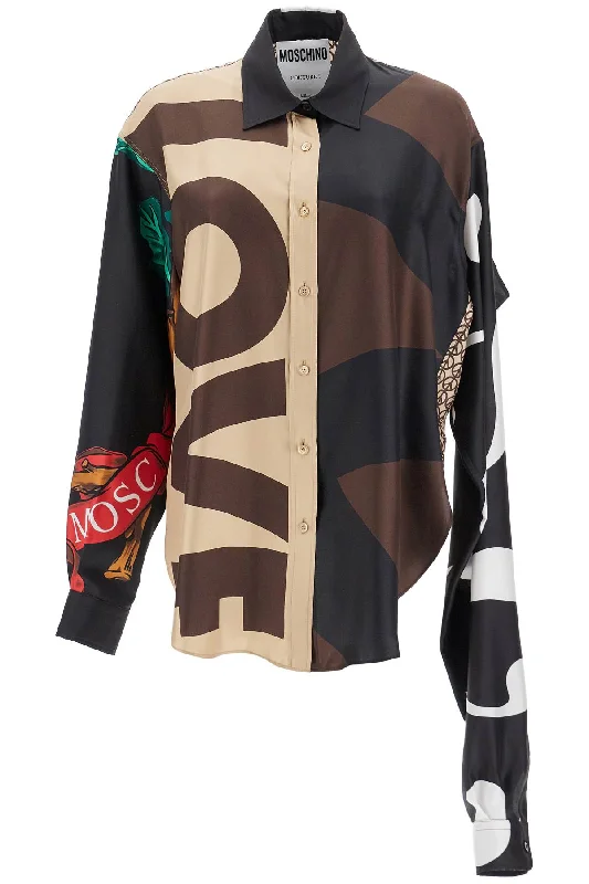 Moschino Women's Silk Patchwork Shirt