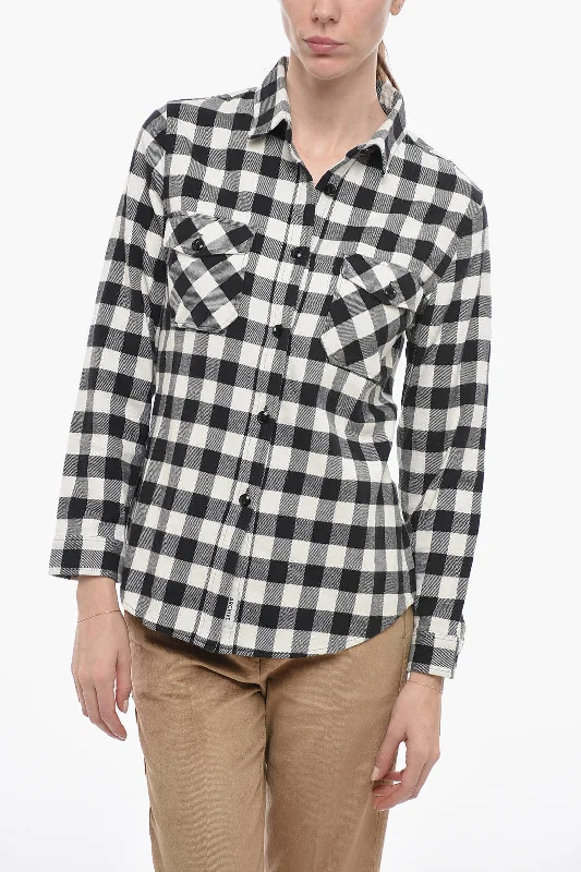 Woolrich Checkered LIGHT FLANNEL Shirt M Standard size