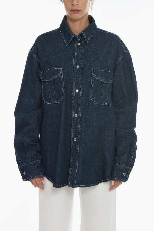 Anouki Denim Oversize Shirt with Utility Pockets M Standard size