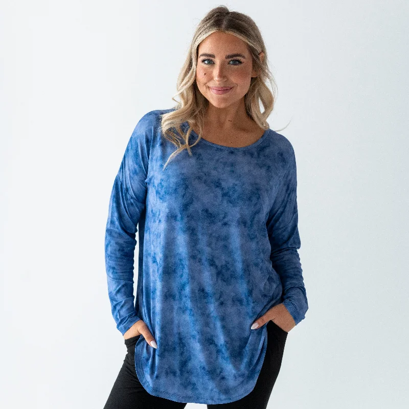 Blue Watercolor Mama Shirt