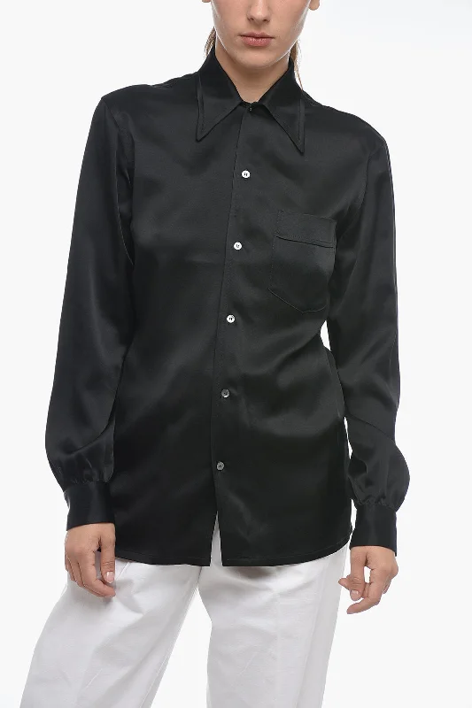 Maison Margiela MM1 Satin Shirt with Spread Collar