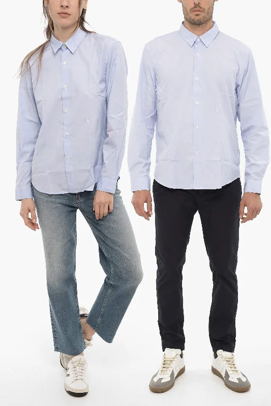 Sporty & Rich Solid Color Poplin Cotton CHARLIE UNISEX Shirt