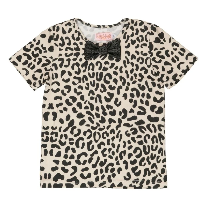 LEOPARD PRINT BOW TIE TSHIRT