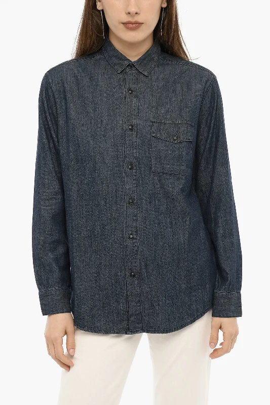 Woolrich Denim CHAMBRAY Overshirt with Breast Pocket