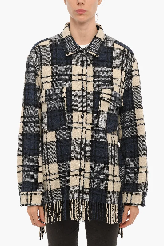 Woolrich Plaid Motif EXPLORER Overshirt with Double Breast Pocket and