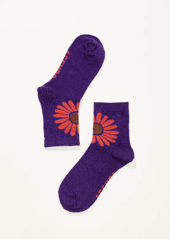 AFENDS Unisex Daisy - Crew Socks - Purple