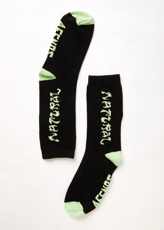 AFENDS Unisex Natural Technology - Crew Socks - Black