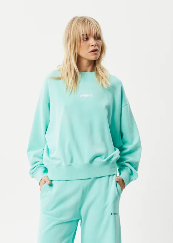 AFENDS Womens Boundless - Crew Neck Jumper - Worn Jade