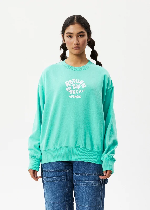 AFENDS Womens Taylor - Crew Neck Jumper - Jade