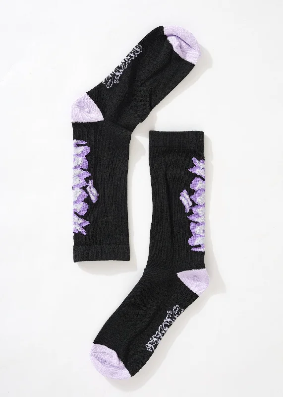 AFENDS Womens Tracks - Crew Socks - Charcoal