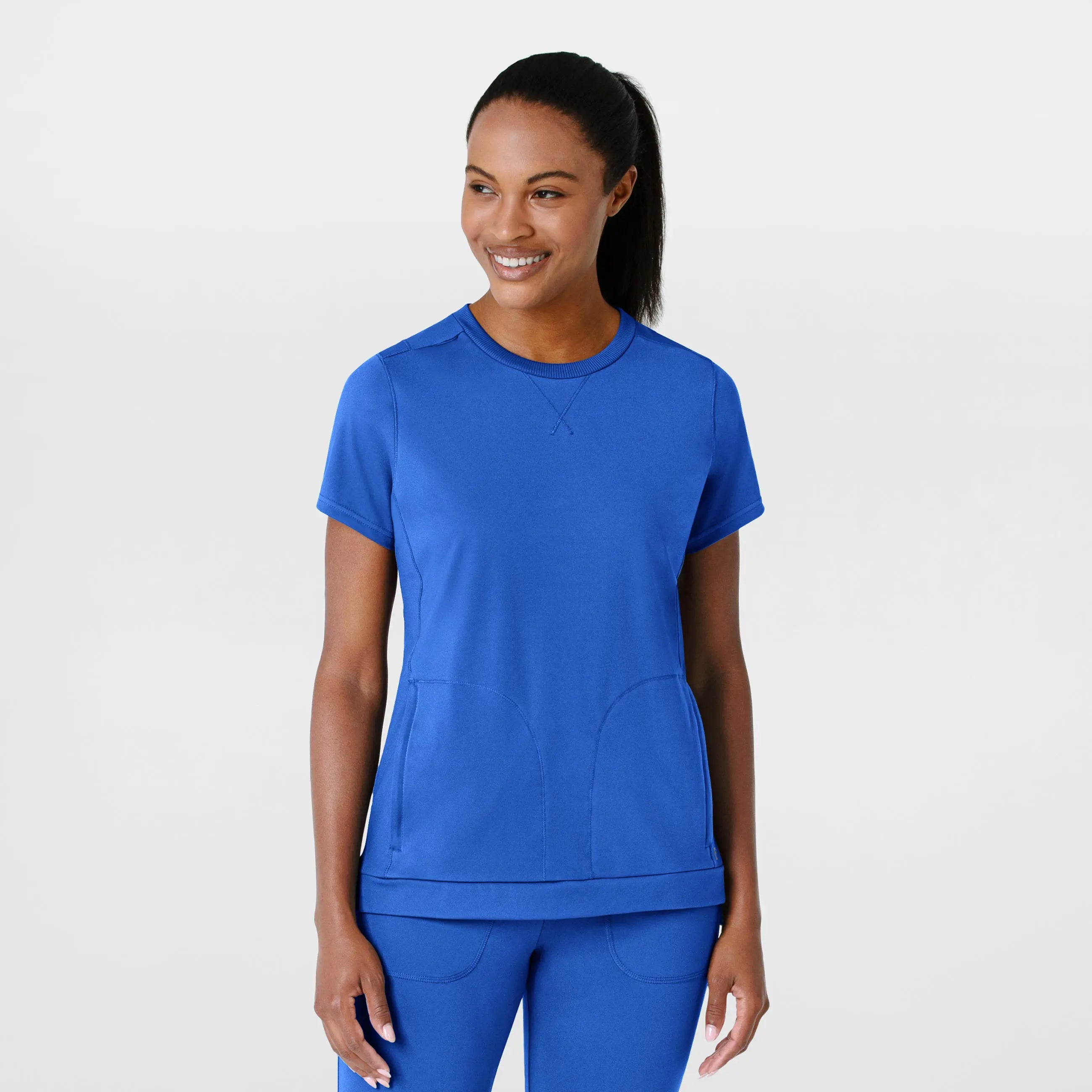 Wink Knit Women's Flex-n-Reach Crew Neck Scrub Top - Royal Blue