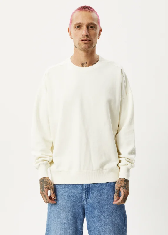 AFENDS Unisex Vacancy - Unisex Crew Neck Jumper - Off White