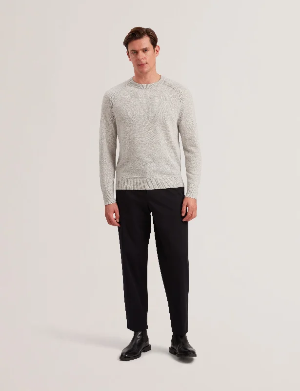 Glant Ls Cashmere Cable-T Crew Neck Grey