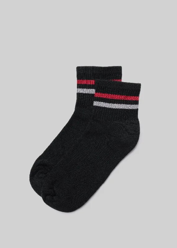 black w. grey/red stripe