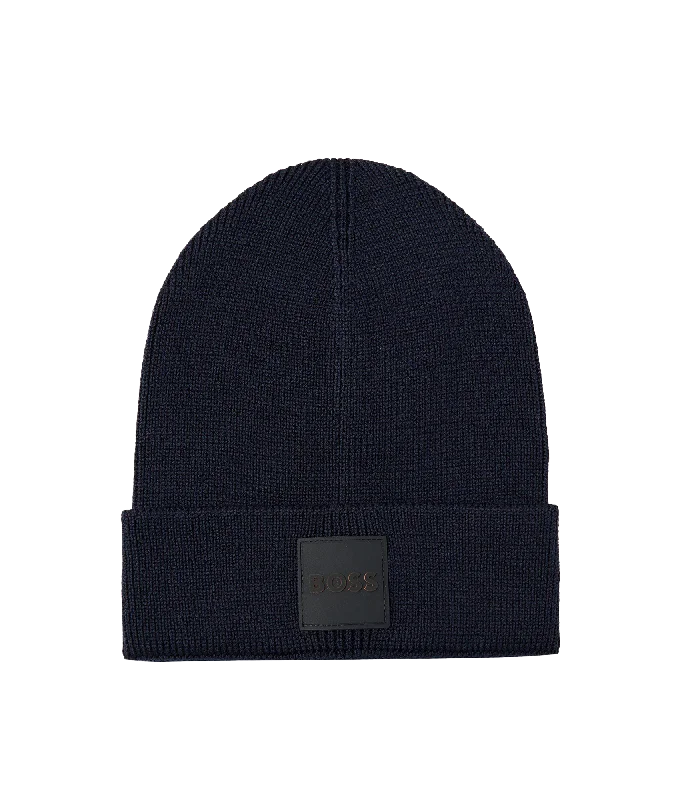 Foxxy Wool-blend Beanie Hat - Navy