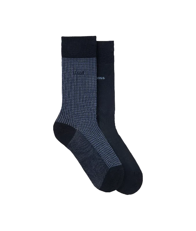 Houndstooth Two-pack of Socks - Navy