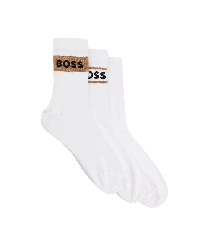 QS Iconic Three Pack Socks - White