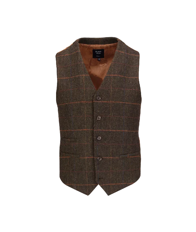 Checked Suit Waistcoat - Green