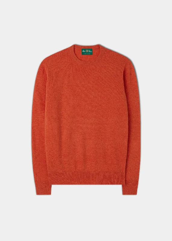 Men's Geelong Lambswool Crew Neck Jumper In Fire - Regular Fit