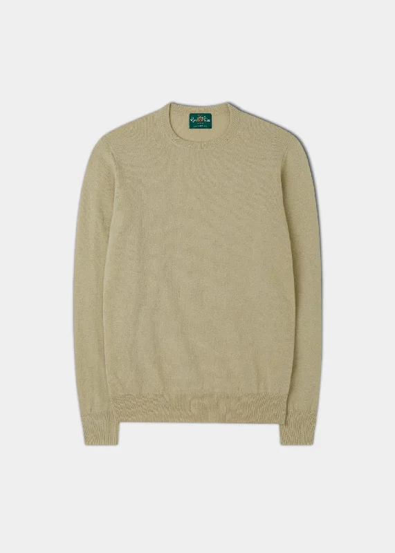 Men's Geelong Lambswool Crew Neck Jumper In Natural - Regular Fit