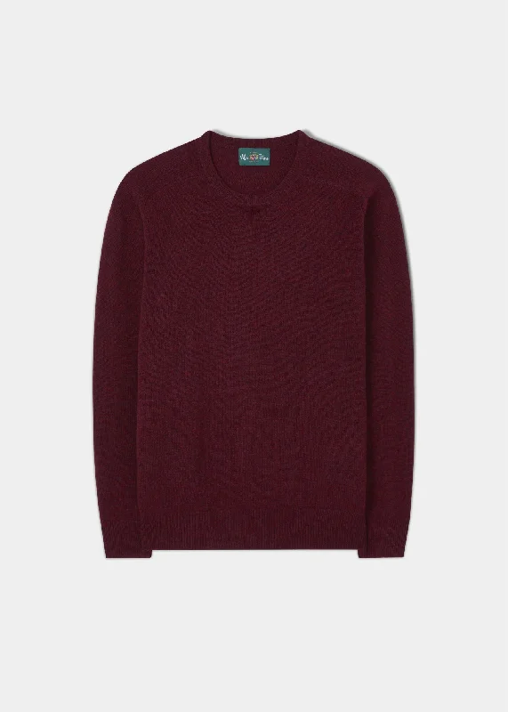 Men's Lambswool Crew Neck Jumper in Rosso - Classic Fit