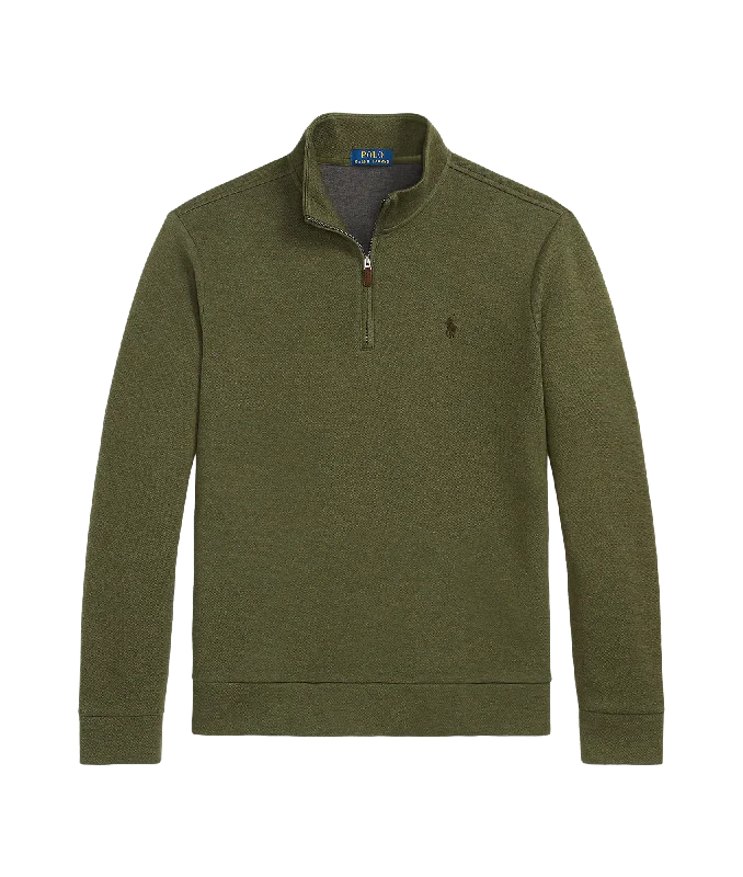 Double-knit Mesh Quarter-zip Pullover - Green