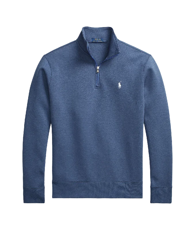 Double-knit Quarter-zip Pullover - Blue