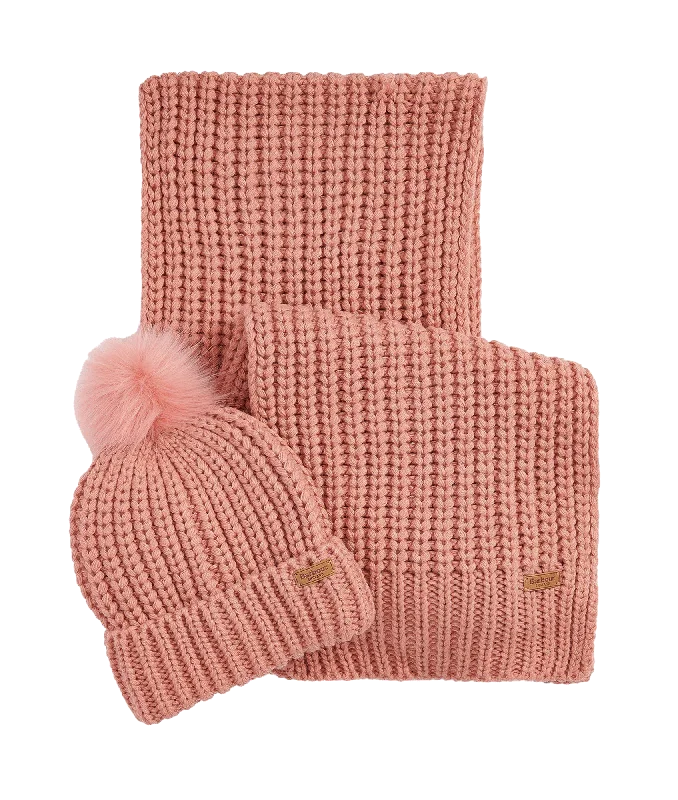 Saltburn Beanie & Scarf Gift Set - Pink