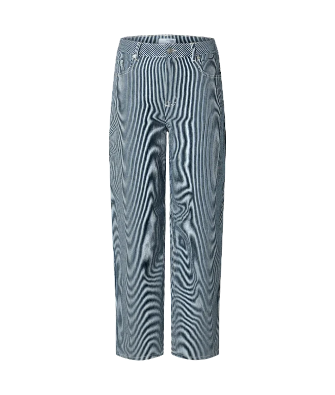 Myra Stripe Barrel Jeans - Blue