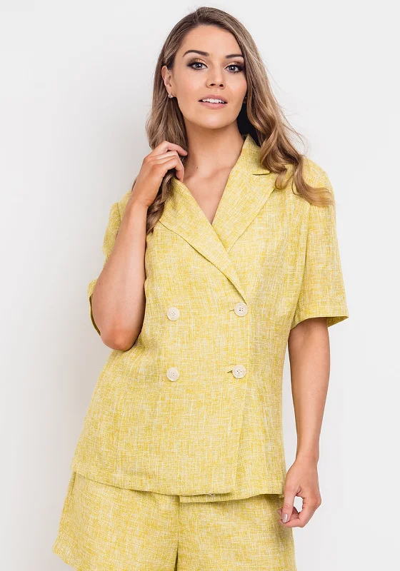 Jovonna Woven Short Sleeve Jacket, Lime